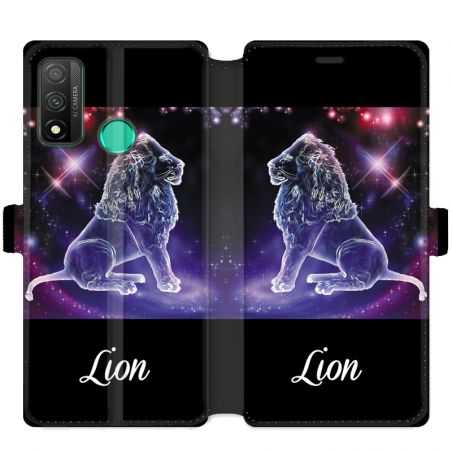 Housse cuir portefeuille pour Huawei P Smart (2020) signe zodiaque 2 Lion