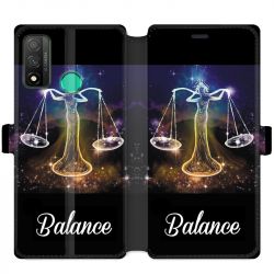 Housse cuir portefeuille pour Huawei P Smart (2020) signe zodiaque 2 Balance