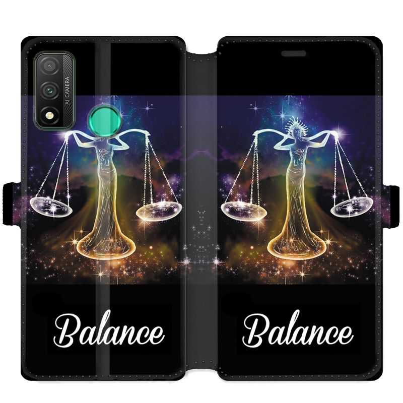 Housse cuir portefeuille pour Huawei P Smart (2020) signe zodiaque 2 Balance