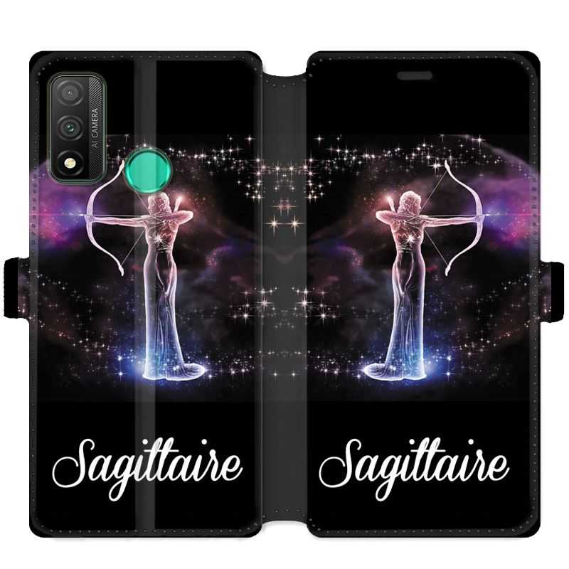 Housse cuir portefeuille pour Huawei P Smart (2020) signe zodiaque 2 Sagittaire