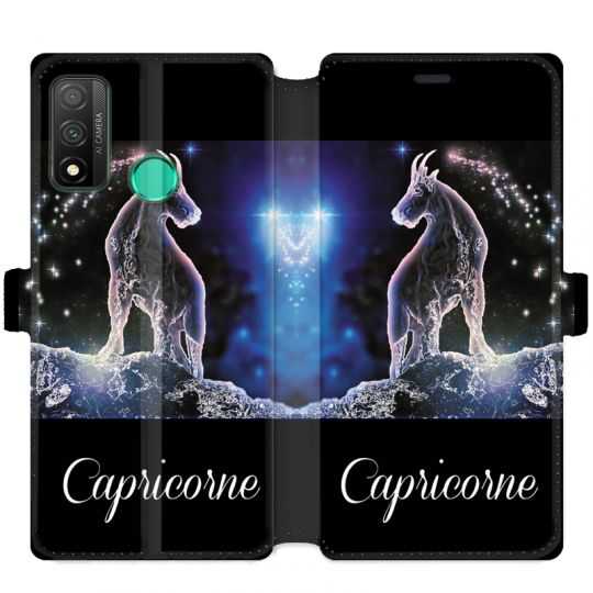 Housse cuir portefeuille pour Huawei P Smart (2020) signe zodiaque 2 Capricorne