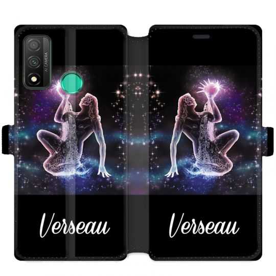 Housse cuir portefeuille pour Huawei P Smart (2020) signe zodiaque 2 Verseau