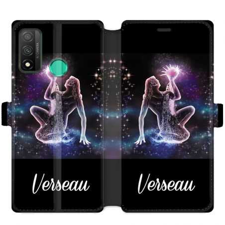 Housse cuir portefeuille pour Huawei P Smart (2020) signe zodiaque 2 Verseau