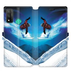 Housse cuir portefeuille pour Huawei P Smart (2020) Snowboard saut