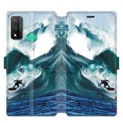 Housse cuir portefeuille pour Huawei P Smart (2020) Surf vague