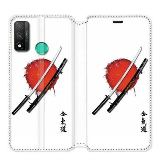 Housse cuir portefeuille pour Huawei P Smart (2020) Japon épée