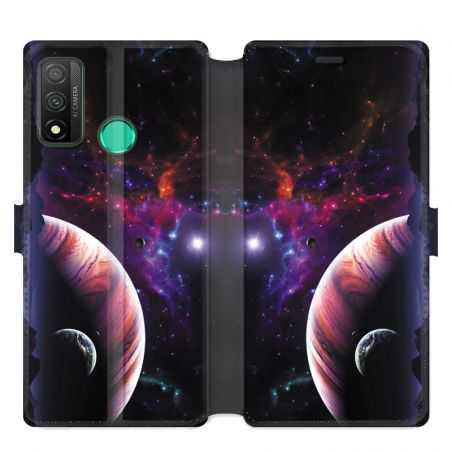 Housse cuir portefeuille pour Huawei P Smart (2020) Planete rouge