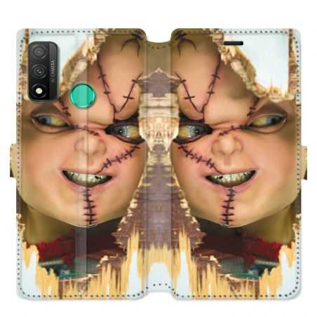 Housse cuir portefeuille pour Huawei P Smart (2020) Chucky Blanc