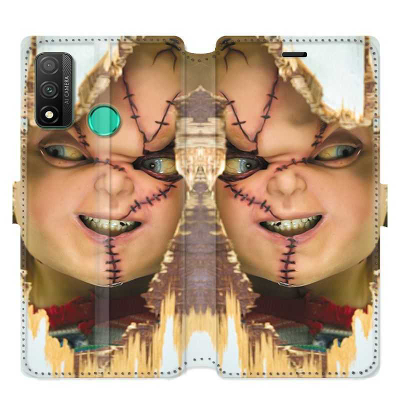 Housse cuir portefeuille pour Huawei P Smart (2020) Chucky Blanc