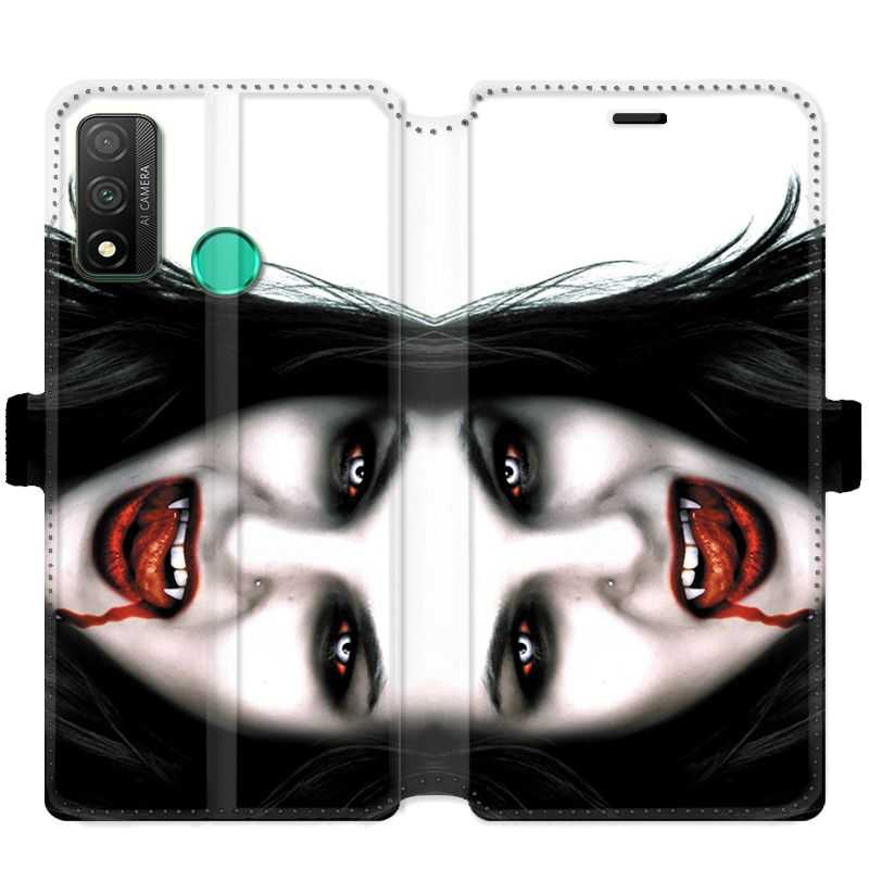 Housse cuir portefeuille pour Huawei P Smart (2020) Vampire blanc