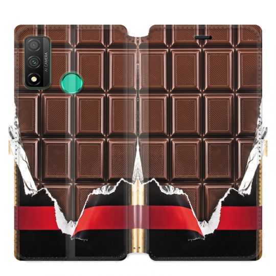 Housse cuir portefeuille pour Huawei P Smart (2020) Trompe Oeil chocolat