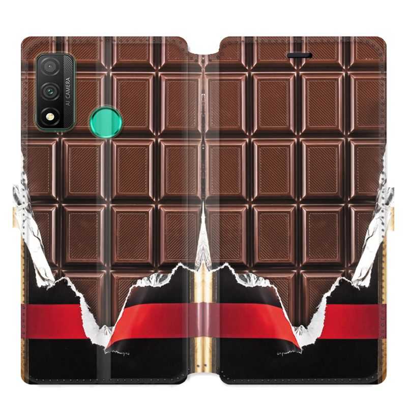 Housse cuir portefeuille pour Huawei P Smart (2020) Trompe Oeil chocolat
