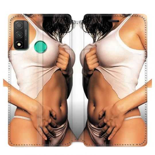 Housse cuir portefeuille pour Huawei P Smart (2020) Sexy tee shirt blanc