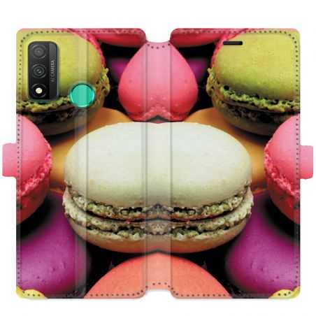 Housse cuir portefeuille pour Huawei P Smart (2020) Macaron