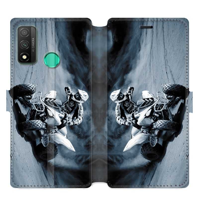 Housse cuir portefeuille pour Huawei P Smart (2020) Moto Quad