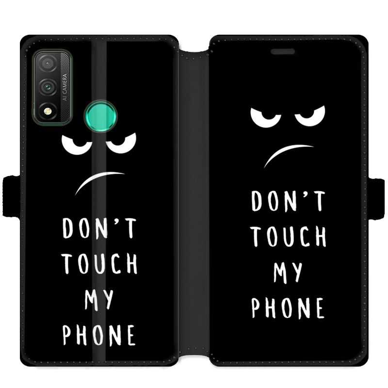 Housse cuir portefeuille pour Huawei P Smart (2020) Humour don't touch