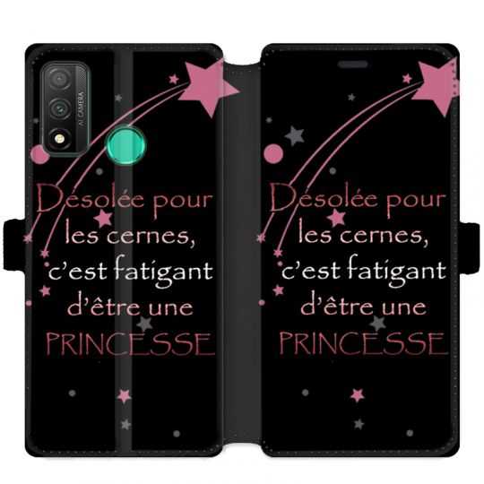 Housse cuir portefeuille pour Huawei P Smart (2020) Humour princesse