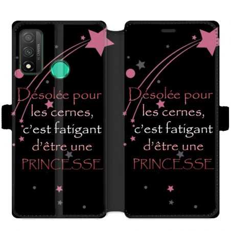 Housse cuir portefeuille pour Huawei P Smart (2020) Humour princesse