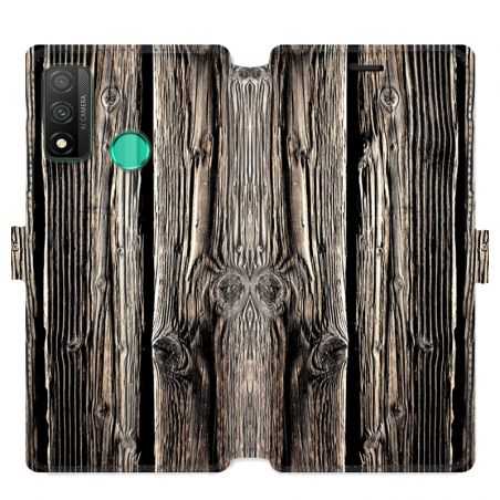 Housse cuir portefeuille pour Huawei P Smart (2020) Texture bois