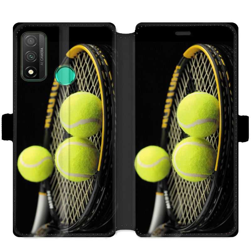 Housse cuir portefeuille pour Huawei P Smart (2020) Tennis Balls