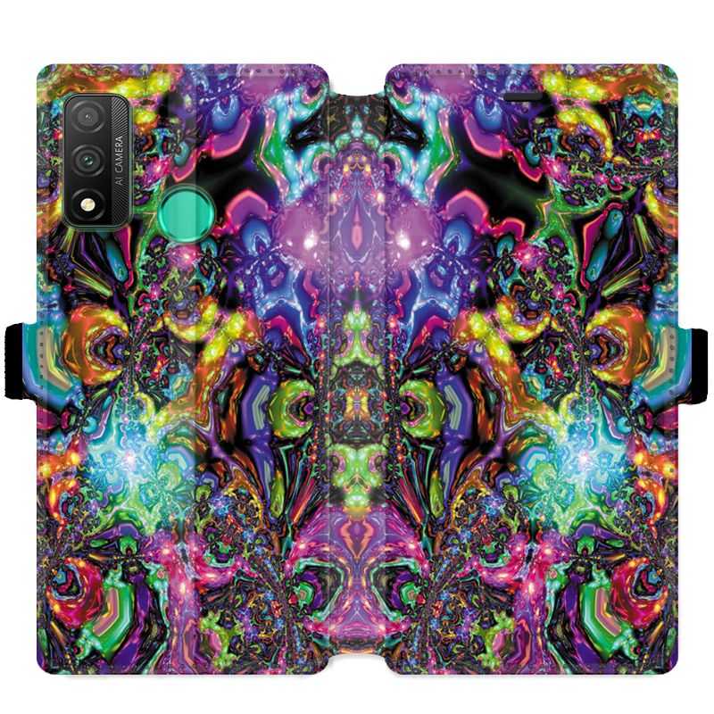 Housse cuir portefeuille pour Huawei P Smart (2020) Psychedelic colore