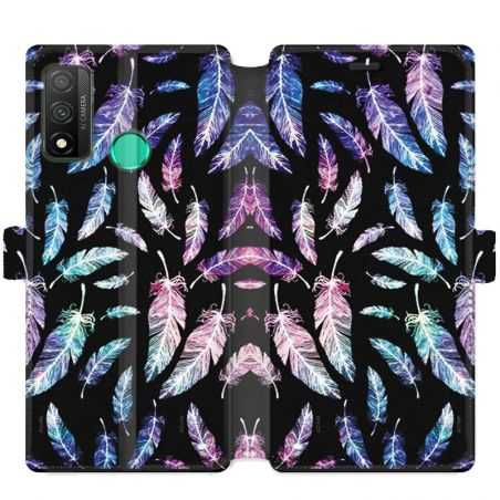 Housse cuir portefeuille pour Huawei P Smart (2020) Psychedelic Plume