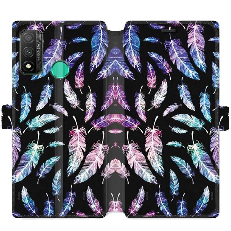 Housse cuir portefeuille pour Huawei P Smart (2020) Psychedelic Plume
