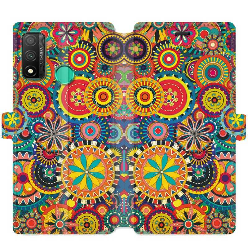 Housse cuir portefeuille pour Huawei P Smart (2020) Psychedelic Roue