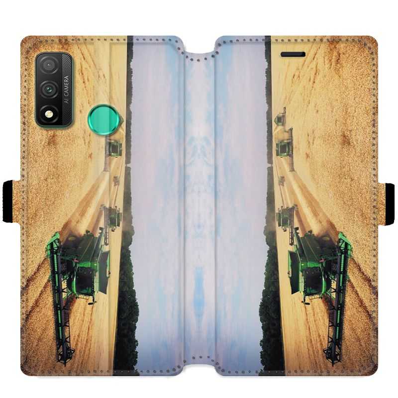 Housse cuir portefeuille pour Huawei P Smart (2020) Agriculture Moissonneuse