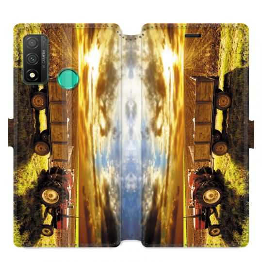 Housse cuir portefeuille pour Huawei P Smart (2020) Agriculture Tracteur color