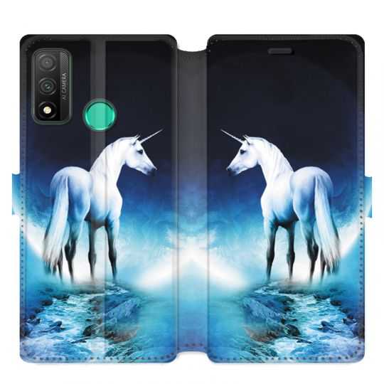 Housse cuir portefeuille pour Huawei P Smart (2020) Licorne Lune