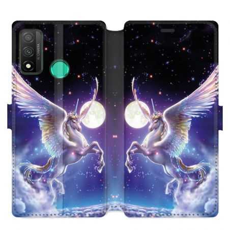 Housse cuir portefeuille pour Huawei P Smart (2020) Licorne Céleste