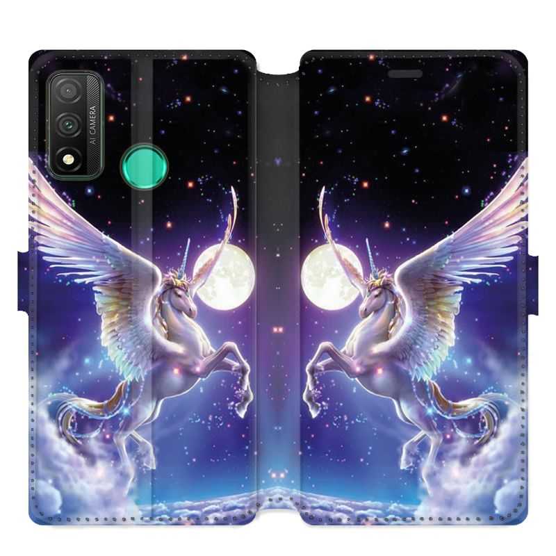 Housse cuir portefeuille pour Huawei P Smart (2020) Licorne Céleste