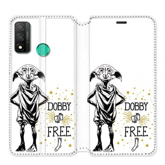 Housse cuir portefeuille pour Huawei P Smart (2020) WB License harry potter dobby Free B