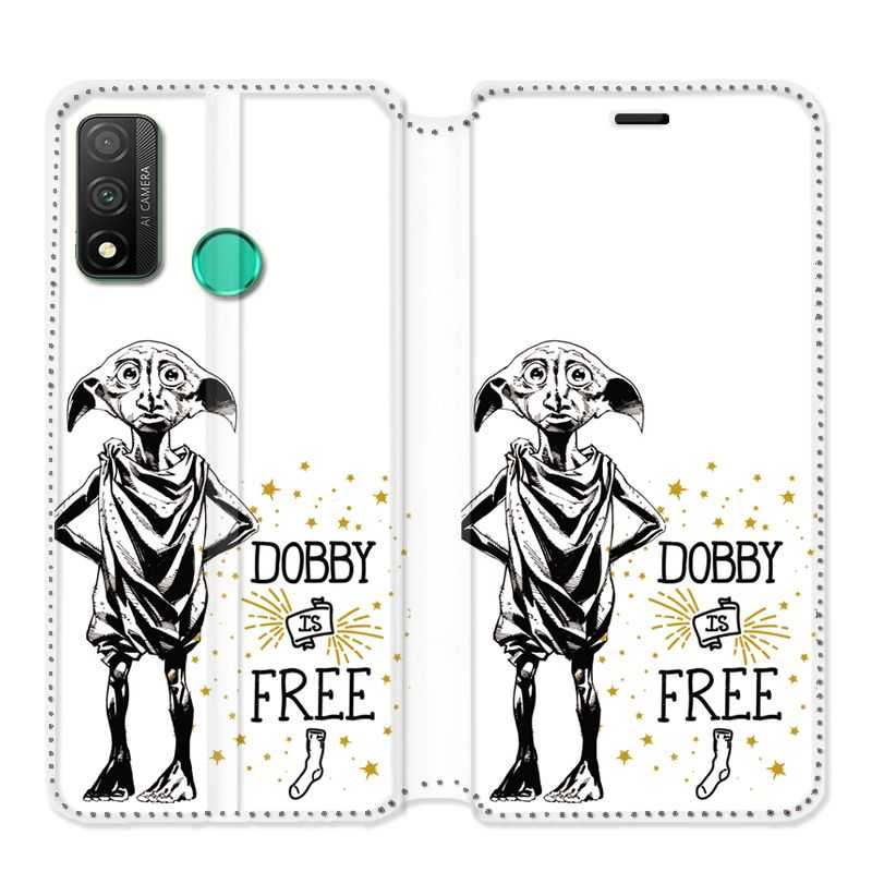 Housse cuir portefeuille pour Huawei P Smart (2020) WB License harry potter dobby Free B