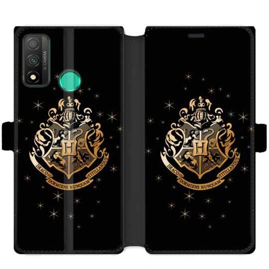 Housse cuir portefeuille pour Huawei P Smart (2020) WB License harry potter pattern Poudlard