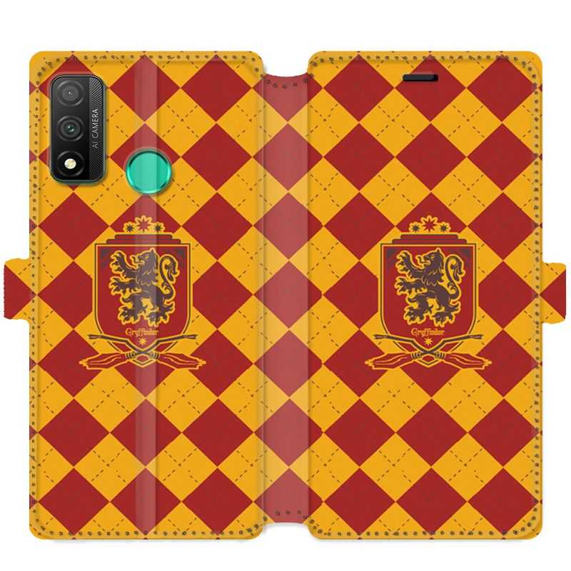 Housse cuir portefeuille pour Huawei P Smart (2020) WB License harry potter ecole Griffindor