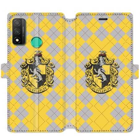 Housse cuir portefeuille pour Huawei P Smart (2020) WB License harry potter ecole Hufflepuff
