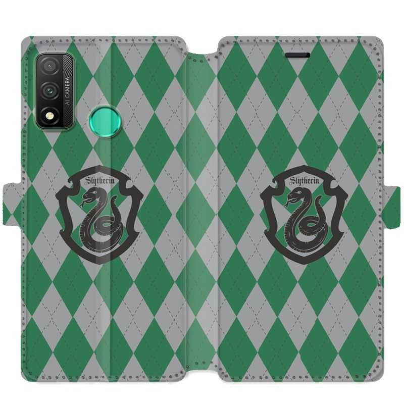 Housse cuir portefeuille pour Huawei P Smart (2020) WB License harry potter ecole Slytherin