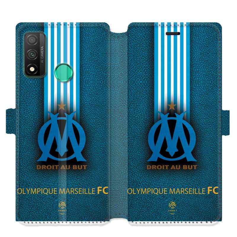Housse cuir portefeuille pour Huawei P Smart (2020) Olympique Marseille OM Bande