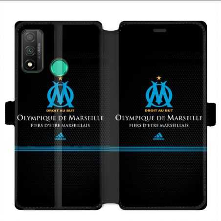 Housse cuir portefeuille pour Huawei P Smart (2020) Olympique Marseille OM Fier etre Marseillais