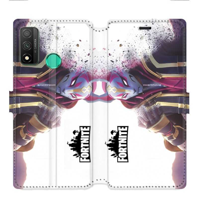 Housse cuir portefeuille pour Huawei P Smart (2020) Fortnite Blanc