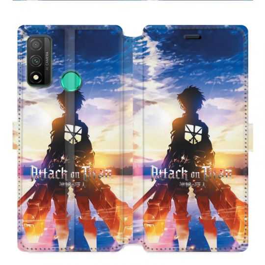 Housse cuir portefeuille pour Huawei P Smart (2020) Manga Attaque titans Soleil