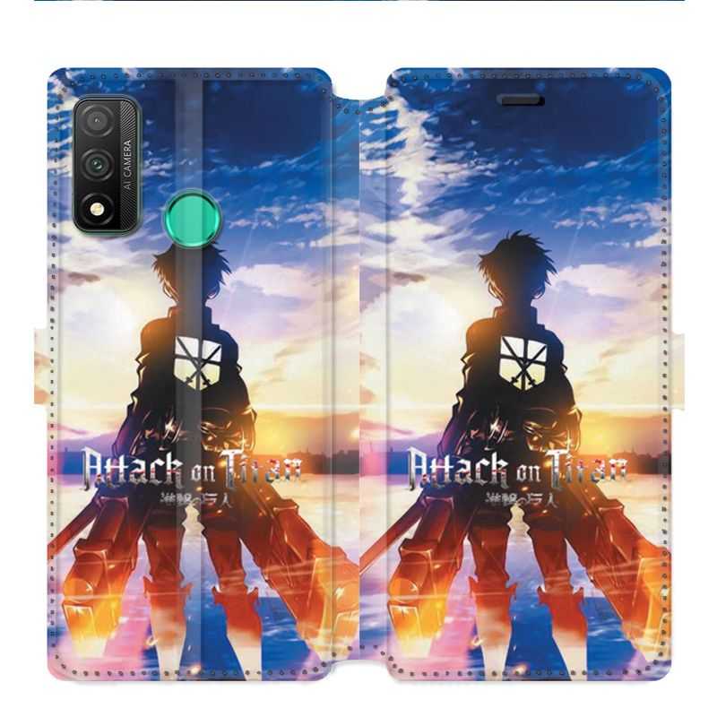 Housse cuir portefeuille pour Huawei P Smart (2020) Manga Attaque titans Soleil