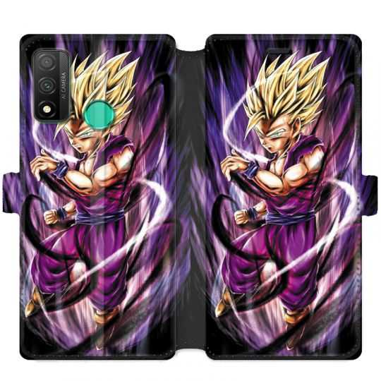 Housse cuir portefeuille pour Huawei P Smart (2020) Manga Dragon Ball Sangohan violet