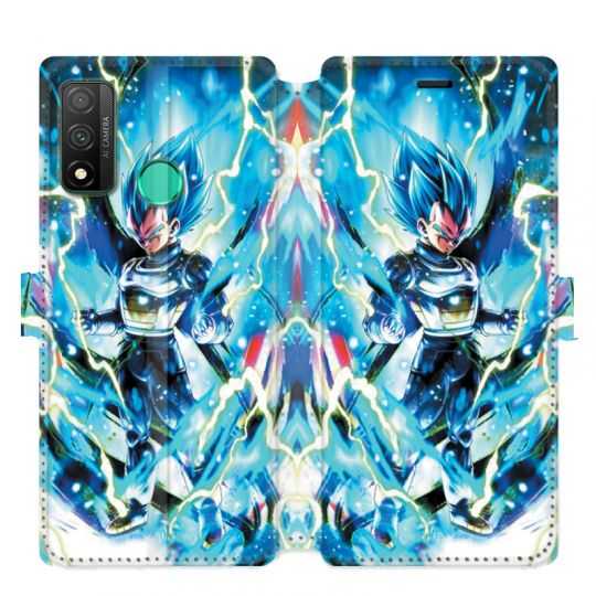 Housse cuir portefeuille pour Huawei P Smart (2020) Manga Dragon Ball Vegeta Bleu