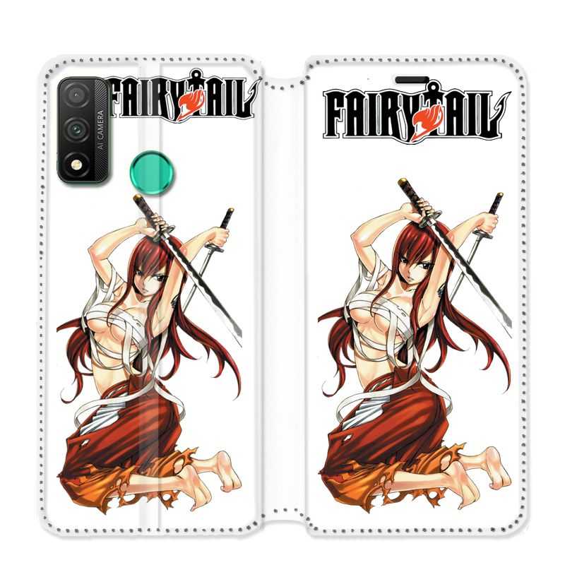 Housse cuir portefeuille pour Huawei P Smart (2020) Manga Fairy Tail Erza