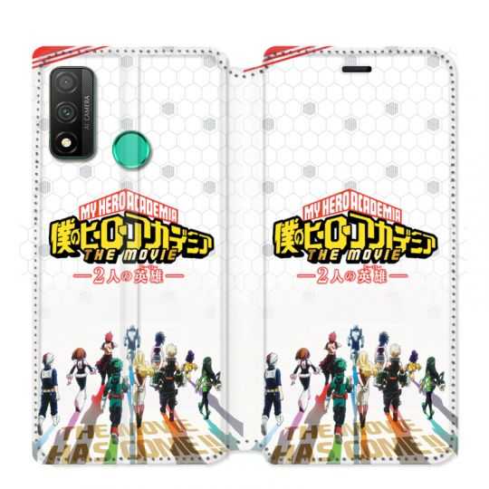 Housse cuir portefeuille pour Huawei P Smart (2020) Manga My hero academia blanc