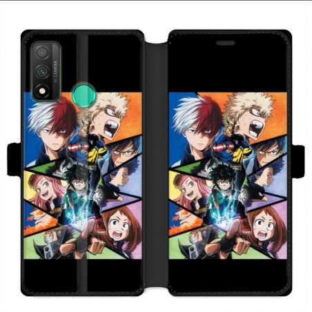Housse cuir portefeuille pour Huawei P Smart (2020) Manga My hero academia noir
