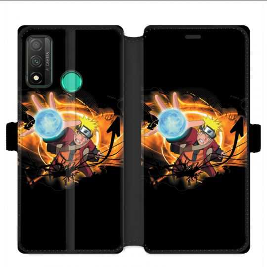 Housse cuir portefeuille pour Huawei P Smart (2020) Manga Naruto noir